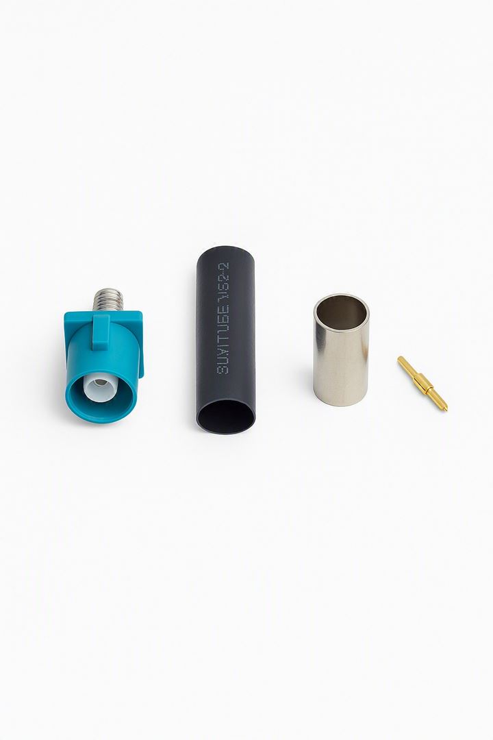 IP69 Waterproof Fakra Male Connector – Water Blue, Neutral Code Z, RG58